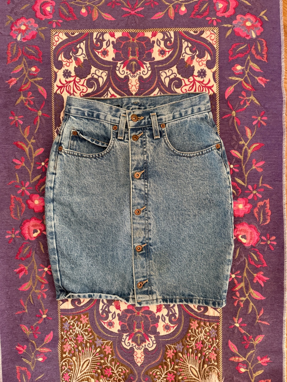 Vintage 100% Cotton Acid Wash Bullet .22 Caliber Skirt